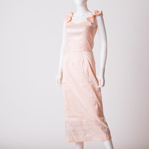 Vintage Hand-Made one of a kind Pink Pencil dress - Picture 1 of 12